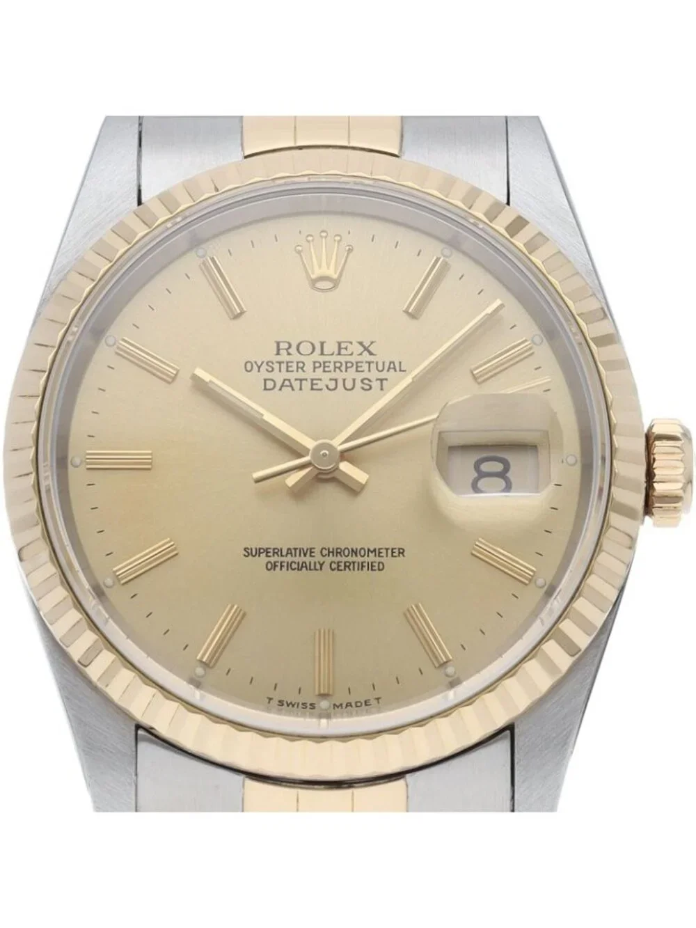 Rolex Datejust Watch 18k Yellow Gold SS Chien Color Polished